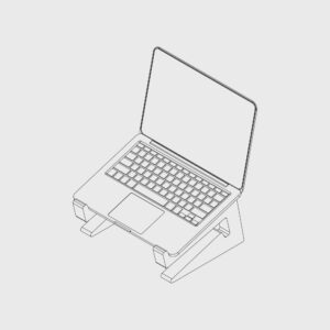 Plano diseño de demostración de base con notebook